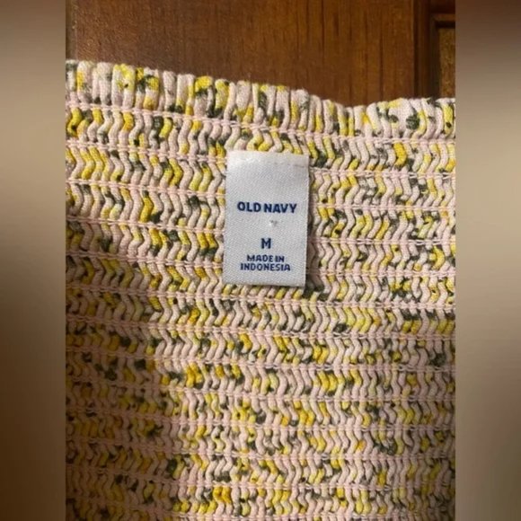 Old Navy Yellow Pink Floral Linen Dress Size M - Picture 3 of 4